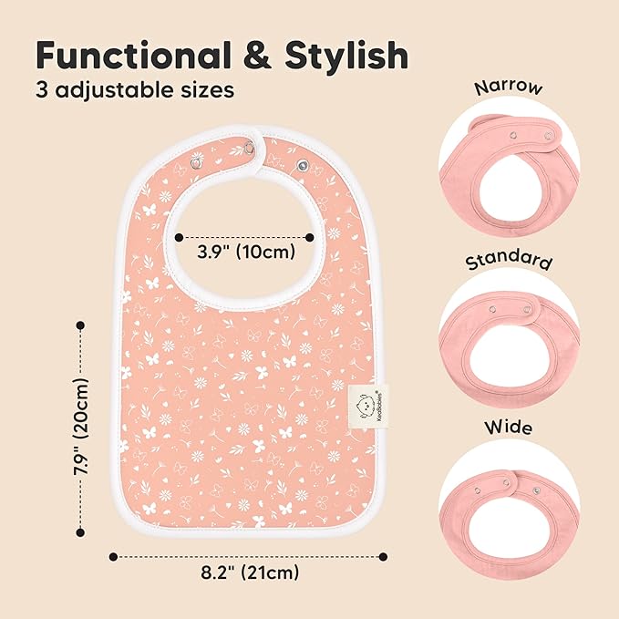 KeaBabies 8-Pack Organic Baby Bibs for Boys, Girls - Super Absorbent Cotton Drool Bibs for Baby Girl & Boy, Teething Toddler, Drooling Newborn, Ultra Soft & Machine Washable (Butterflies)