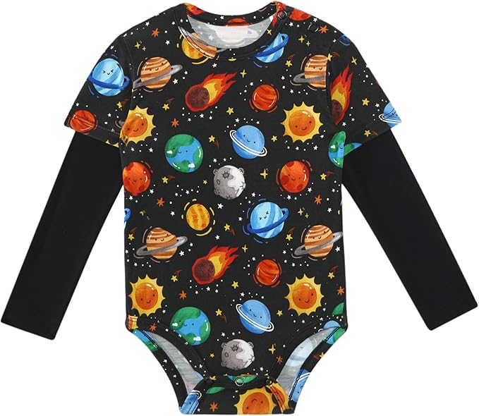 Baby Viscose from Bamboo Bodysuit for Boys Girls Long Sleeve Romper Soft Outfits for Infant One-Piece Cute Clothes