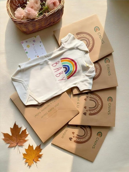 Cnins Newborn Baby Bodysuit - Pregnancy Announcement & Infant Loss Gift, Coming Soon & Rainbow Design Coming Home Outfit