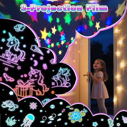 Unicorns Gifts for Girls Toys,Night Light for Kids,Remote Dimmable Timer Star Projector, 360° Slient Ocean Lights for Ceiling Projector,Christmas Birthday Gifts for Girls&Room Decor