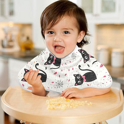 vvfelixl Girly Halloween Cat Burp Cloths for Baby Boy Girls Baby Washcloths Burp Rags 1 Pack