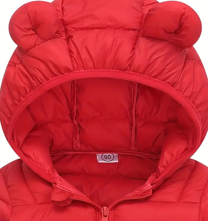 Toddler Winter Coats Puffer Padded Jacket Baby Boys Girls Bear Hoods Down Jacket Light Weight Infant Outerwear