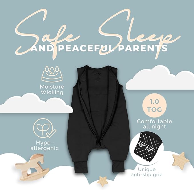 Nyte Nyte Baby - Sleeveless Soft Baby & Toddler Sleeping Sack, Breathable with Adjustable Feet Cuffs & Anti-Slip Grip