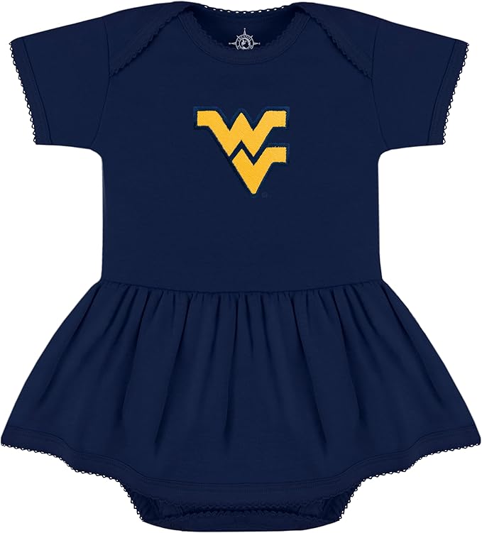 Creative Knitwear College Baby Picot Bodysuit Dress - Team Logo, Multiple Colors, for Baby Girls (0-24 Months)