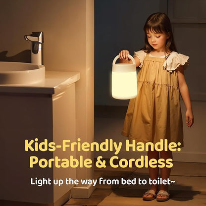 One Fire [Gifts for Kids/New Moms 10 Color Dimmable Night Light Lamp, Rechargeable Portable Night Light for Baby Nursery Lamp, Remote+Timer Touch Light, Baby Night Lights for Nursery/Bedroom