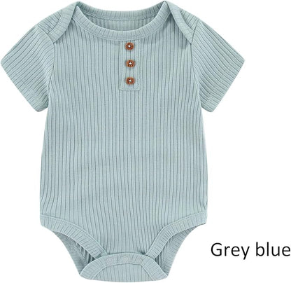 Baby Bodysuit and Pant Set Summer Ribbed Mix Match Infant Boy Girl Clothes Outfits