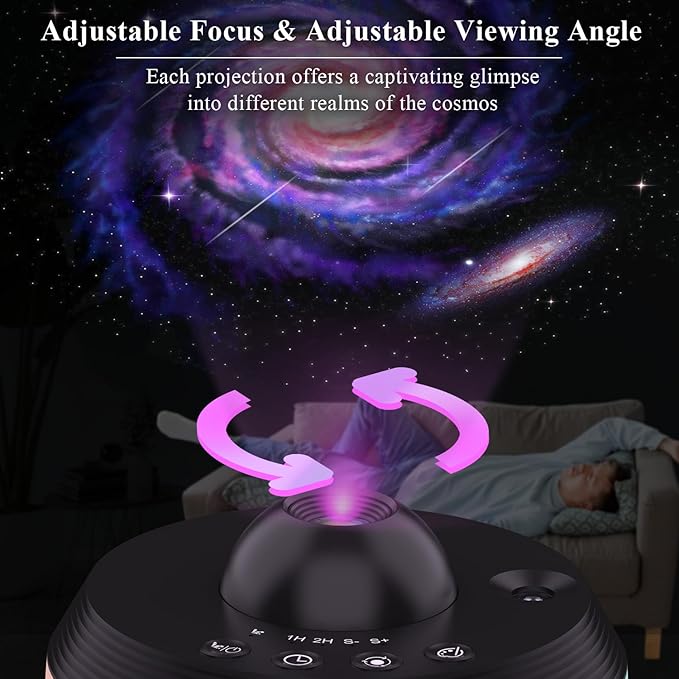 Galaxy Projector, Star Projector with Meteor & 4 Varicolored Lighting Effects, Jellyfish Projector Night Light Space Starry Sky Projector for Bedroom, Ocean Wave Projector for Kids Adults