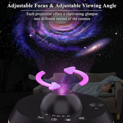 Galaxy Projector, Star Projector with Meteor & 4 Varicolored Lighting Effects, Jellyfish Projector Night Light Space Starry Sky Projector for Bedroom, Ocean Wave Projector for Kids Adults