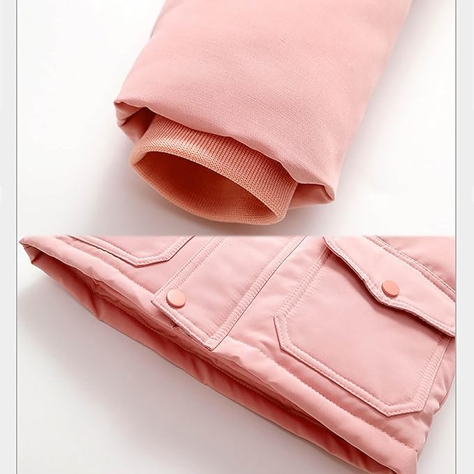 Kids 2 Piece Snowsuit Sets Girls Boys Winter Cute Hooded Puffer Jacket Snow Pants Snowboard Skiing Sets Insulated