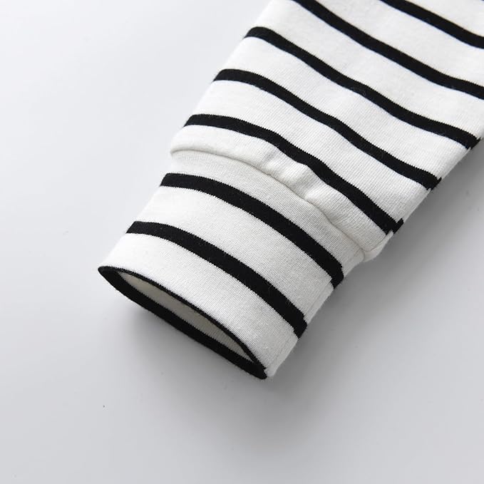 Toddler Infant Baby Boy Clothes Striped Long Sleeve Hoodie Tops Sweatsuit Pants Outfit Set