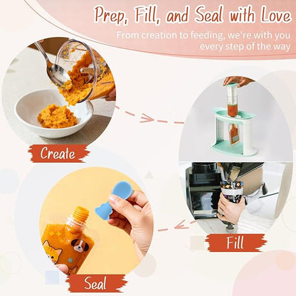 Infant Feeding Essentials & Baby Food Pouches Attachable Toppers: Seamless, Non-Drip Spoons for Baby's Diet, Compatible with Assorted Pouch Forms, Perfect for Infants 3+ Months, Pack of 5