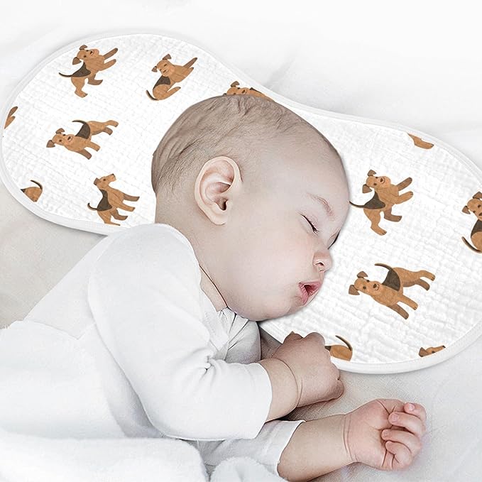 vvfelixl Burp Cloths Cartoon Happy Airedale Terrier Dog for Baby Boy Girls Baby Washcloths Burp Rags 1 Pack