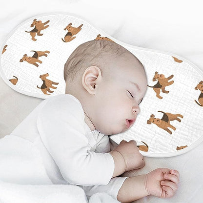 vvfelixl Burp Cloths Cartoon Happy Airedale Terrier Dog for Baby Boy Girls Baby Washcloths Burp Rags 1 Pack