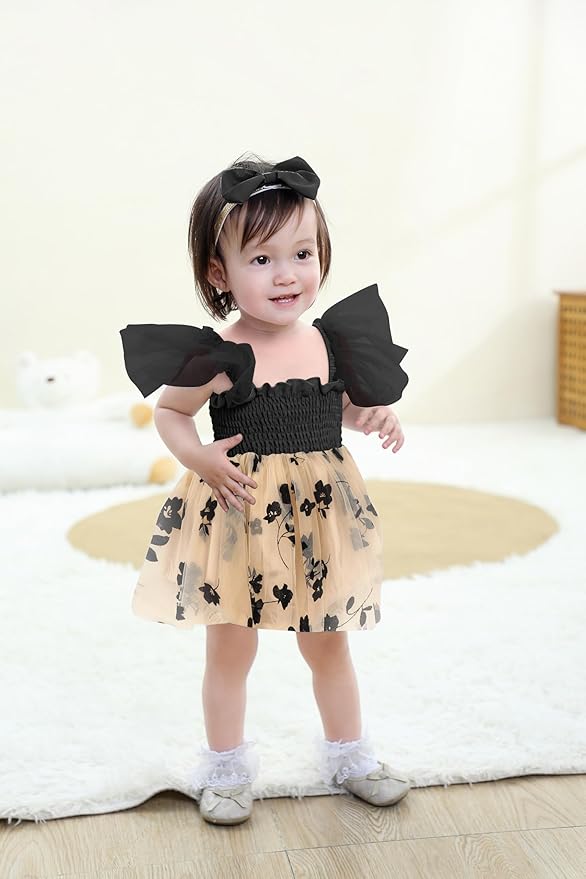 Baby Girl Clothes Infant Tulle Romper Ruffe Sleeveless Bodysuit Baby Girl Outfits Infant Girl Dress 0-18M