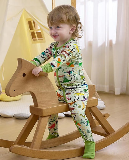 Bamboo Viscose Baby Convertible Footie Pajama, Zipper Pajamas for Baby Boys & Girls, Sleep & Play Footed Pjs