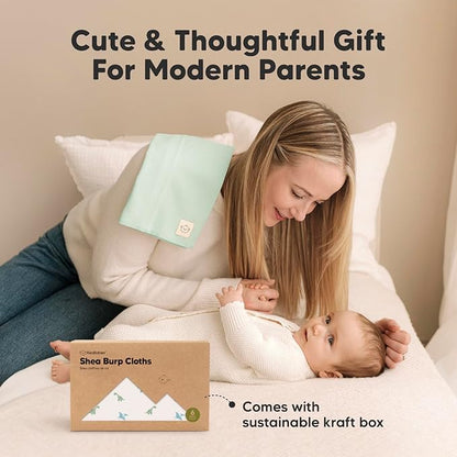 Organic Burp Cloths Baby Boy, Girl - 6-Pack Large Cotton Burping Cloths for Babies, Spit Up Rags, Super Absorbent, Ultra Soft Newborn Rag, Gender Neutral, Machine Washable, Durable (Roarsome)