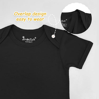 Jimonda Baby Bodysuits Rayon from Bamboo Short Sleeve Baby Boys Girls Rompers Soft Outfits Newborn Clothes