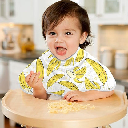 vvfelixl Muslin Burp Cloths Cute Bananas Baby Washcloths for Baby Girl Boys 2 Pack White