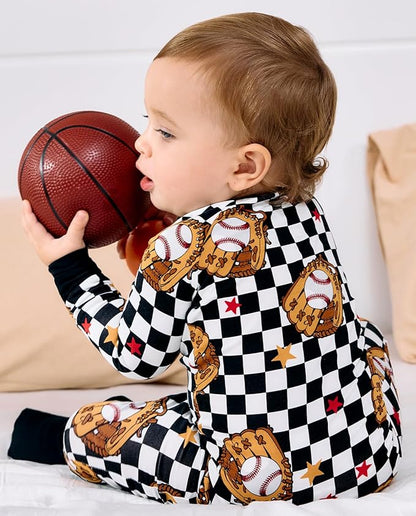 Bamboo Viscose Baby Convertible Footie Pajama, Zipper Pajamas for Baby Boys & Girls, Sleep & Play Footed Pjs