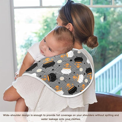 vvfelixl Baby Burp Cloths Halloween Witch Cauldron Baby Newborn Cotton Burping Cloths Set Baby Washcloths 4 Pack