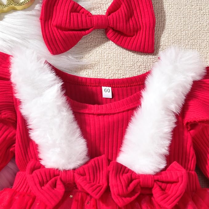 Unutiylo Preemie Newborn Baby Girl Clothes Romper Suspender Dress Fall Winter Outfits Ruffle Long Sleeve Jumpsuit