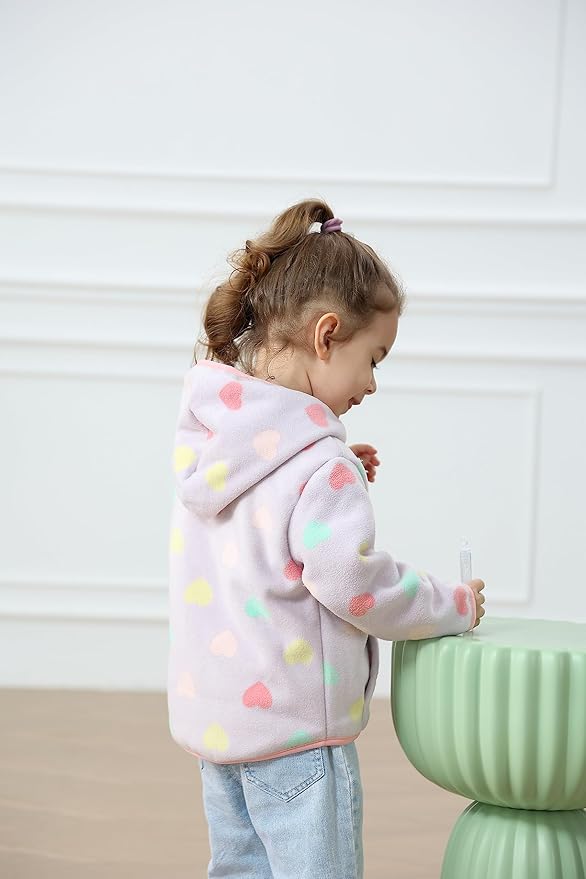 Feidoog Toddler Fleece Jacket Baby Boys Girls Hooded Zipper Long Sleeve Thick Warm Outerwear
