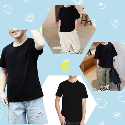 4 Pack Toddler Blank Sublimation T-Shirt,Modal Crew Neck Short Sleeve, T-Shirt for Kids Baby Children