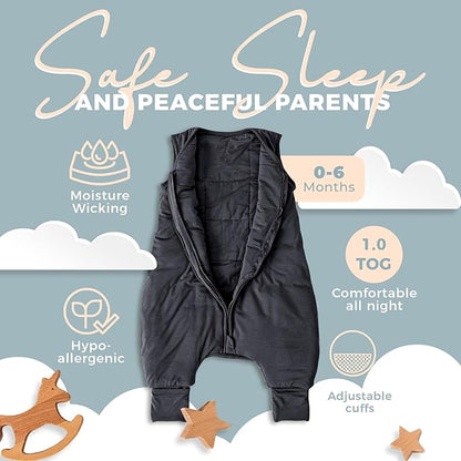Nyte Nyte Baby - Sleeveless Soft Baby & Toddler Sleeping Sack, Breathable with Adjustable Feet Cuffs & Anti-Slip Grip