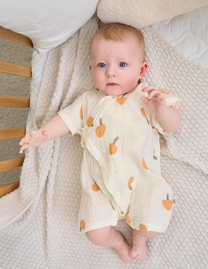 BINIDUCKLING Baby Kimono Robes Cotton Muslin Outfit Clothes Newborn - 24 Months