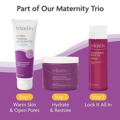 TriLASTIN Body Oil (3.4oz) | Vitamin-Infused Stretch Mark Oil | Body Serum for Scars, Stretch Marks, and Moisturizing | Paraben-Free and Hypoallergenic