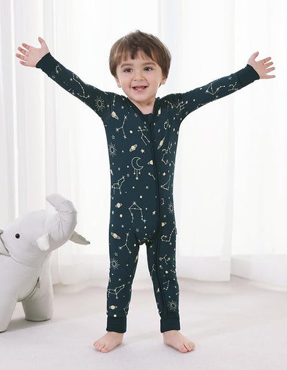 Baby Zippered Rompers Newborn Pajamas Sleepers Long Sleeve Jumpsuits Infant Zipper Romper-Viscose from Bamboo