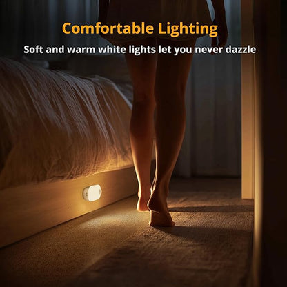 Lyridz Rechargeable Night Light with Motion Sensor, 1500mAh Battery Operated Nightlights, Stick-on LED Closet Light, 1-80LM Dimmable Brightness for Bathroom, Kitchen, Stairs, Hallway, 3 Packs