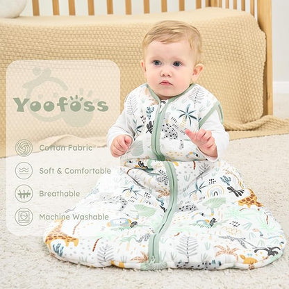 Yoofoss Baby Sleep Sack 12-18 Months, TOG 2.5 Baby Wearable Blanket with 2-Way Zipper, 100% Organic Cotton Fabric Winter Newborn Sleeping Sack, Warm Soft Comfy