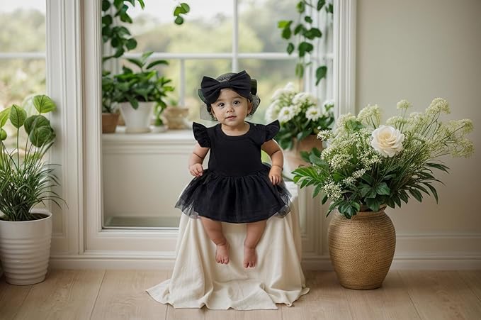 Magic Park 0-18M Infant Bodysuit Tutu Dress Baby Girl Romper Dress Toddler Solid Color Tulle Skirt Baptism Holidays Outfits