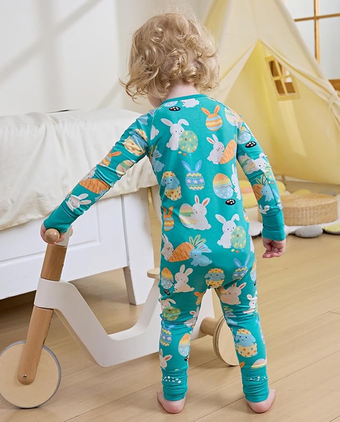 Bamboo Viscose Baby Convertible Footie Pajama, Zipper Pajamas for Baby Boys & Girls, Sleep & Play Footed Pjs