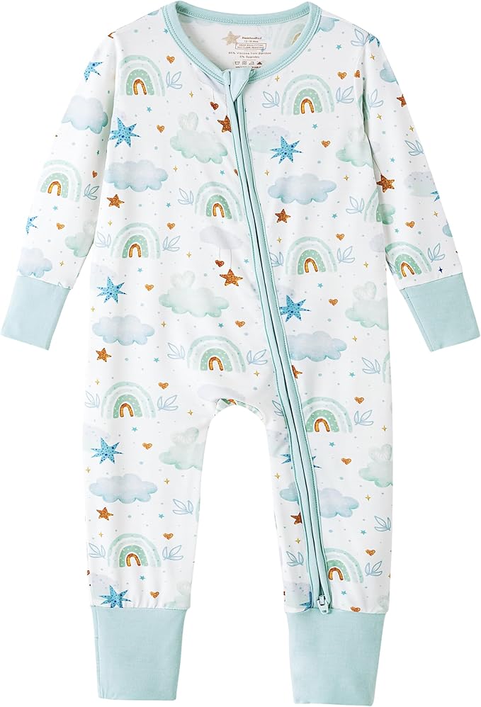 Baby Zippered Rompers Newborn Pajamas Sleepers Long Sleeve Jumpsuits Infant Zipper Romper-Viscose from Bamboo