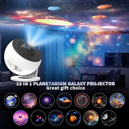 Galaxy Star Light Projector for Bedroom, XFWOJOO Upgrade 13 in 1 Planetarium Projector Ceiling Night Light Milky Way Lighting with Timer, LED Space Galaxy Lamp Room Decor for Adults Kids Gifts