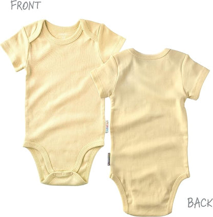 Avery 5-Pack Short Sleeve Bodysuits 100% Organic Cotton for Baby Boys & Girls