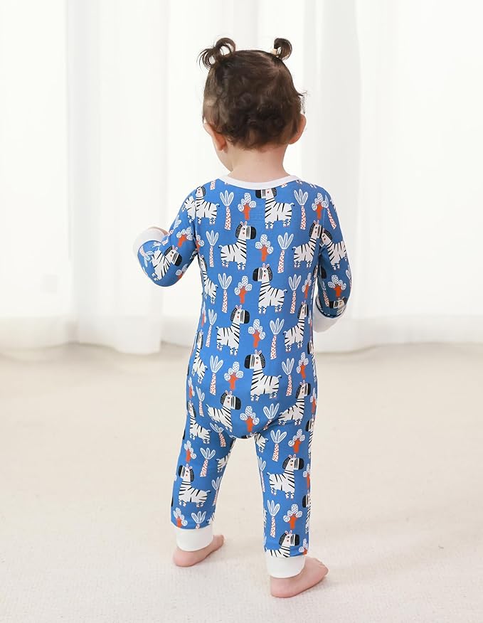 Baby Zippered Rompers Newborn Pajamas Sleepers Long Sleeve Jumpsuits Infant Zipper Romper-Viscose from Bamboo