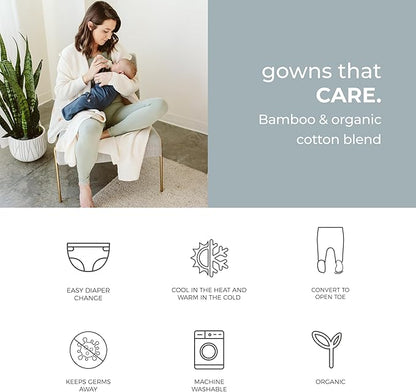 goumikids Viscose Made from Bamboo Organic Cotton Convertible Baby Gown