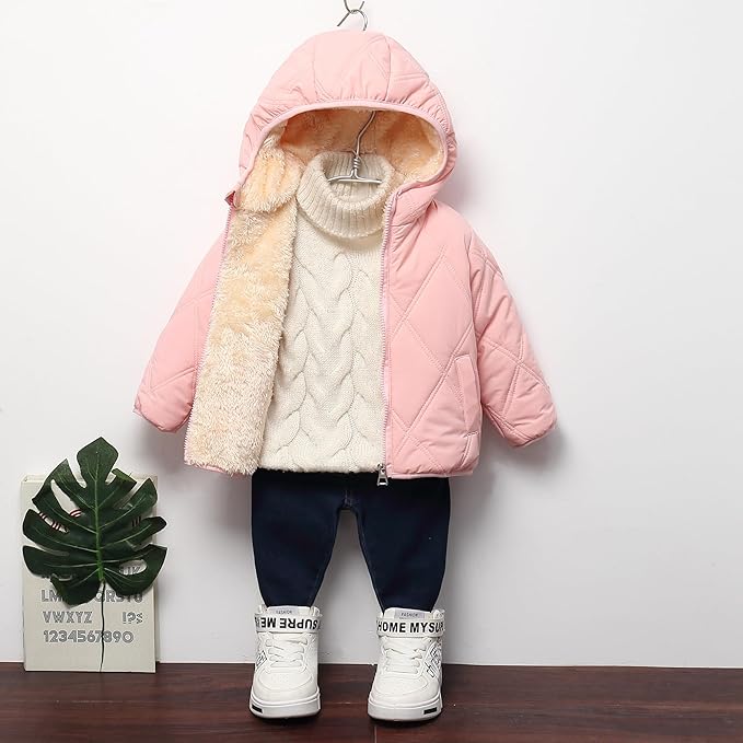 Baby Boys Girls Toddlers Winter Coats Puffer Jacket Hooded Down Snow Jacket Coat Outerwear