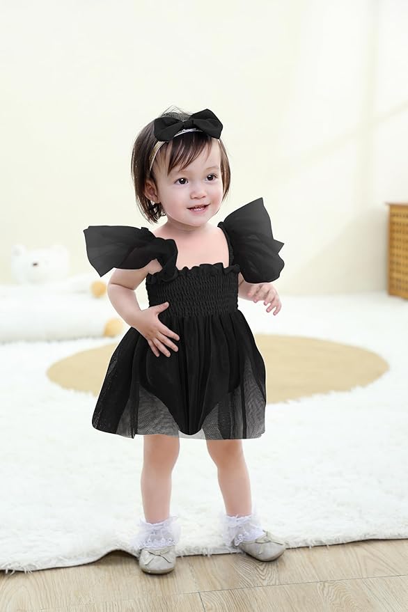 Baby Girl Clothes Infant Tulle Romper Ruffe Sleeveless Bodysuit Baby Girl Outfits Infant Girl Dress 0-18M