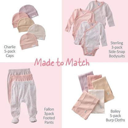 unisex-baby Sterling 3-pack Kimono Bodysuits 100% Organic Cotton Side Snap for Baby Boys & Girls