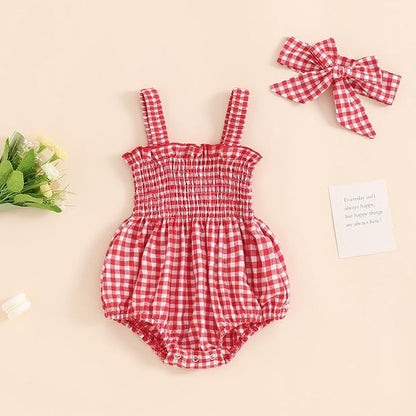 Newborn Baby Girl Bodysuit Sleeveless Halter Frill Romper One-piece Jumpsuit with Headband Summer Clothes Set