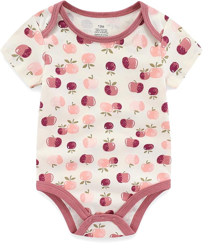 Unisex Baby Cotton Bodysuits 4-pack Short Sleeve Newborn Clothes