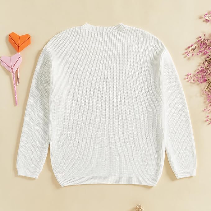 Mommy and Me Sweater Matching Family Outfit Long Sleeve Knit Sweater Pullover Mom and Baby Clothes