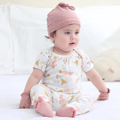 Baby Bodysuit 6 Pack Soft Mixed Ribbed Short Sleeve Romper Infant Boy Girl Clothes Set