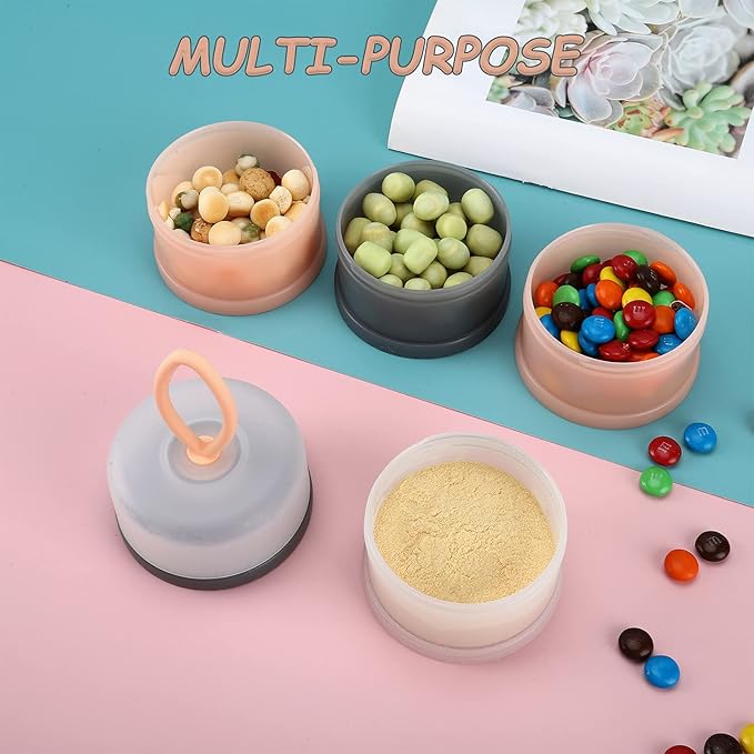 Accmor 3 Pack Baby Formula Dispenser On The Go, Stackable Formula Dispenser Formula Container to Go, Non-Spill Portable Milk Powder Kids Snack Storage Container, BPA Free