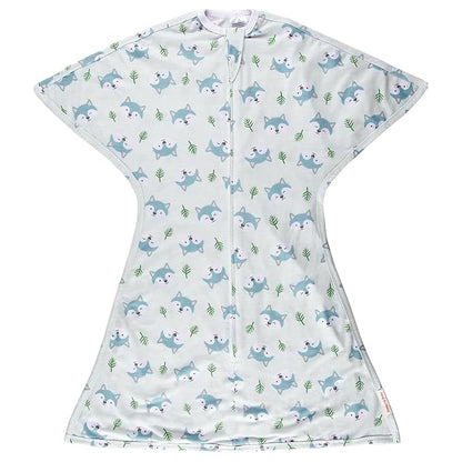 SleepingBaby Zipadee-Zip Transition Swaddle - Cozy Baby Swaddle Blanket with Zipper Convenience - Roomy Wearable Blanket for Easy Diaper Changes - Happy Wolf, Small (4-8 Month)