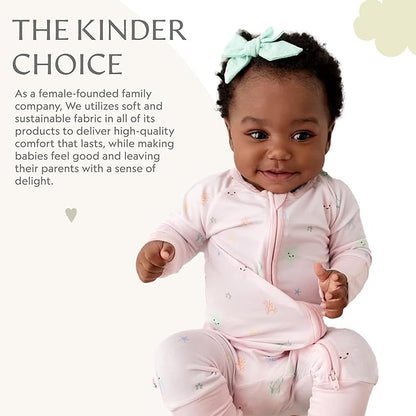 Bamboo Little Ultra-Soft Convertible Baby Romper - Gender Neutral Infant Clothes with 2-Way Zipper, Footless Sleepwear